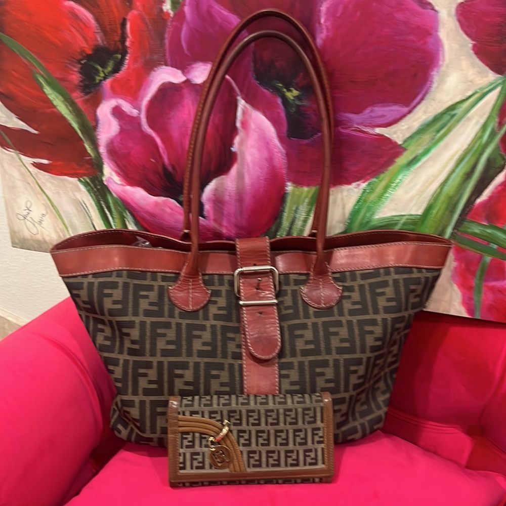 Fendi tote bag and Fendi wallet